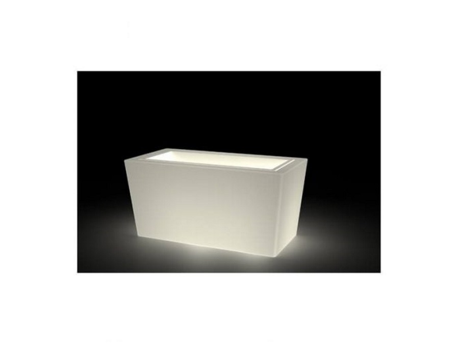 KLORIS VASO IONICO NEUTRO + KIT ILLUMINAZIONE STRAIGHT - MISURA Orlo:80x40 CM,H:39 CM,base:73x34 CM