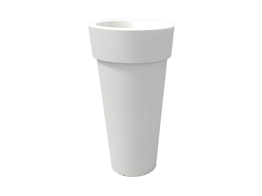 KLORIS Vaso messapico liscio bianco - kit luce non compreso - MISURA Ø 58 X BASE 34 X H 105 CM