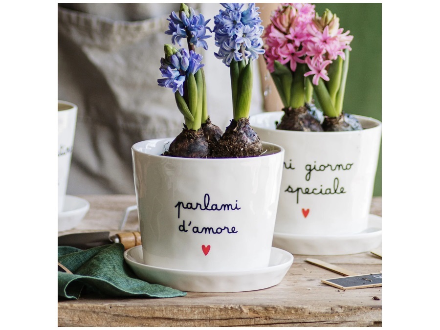 SIMPLE DAY LIVING & LIFESTYLE Vaso Parlami d'amore con sottovaso