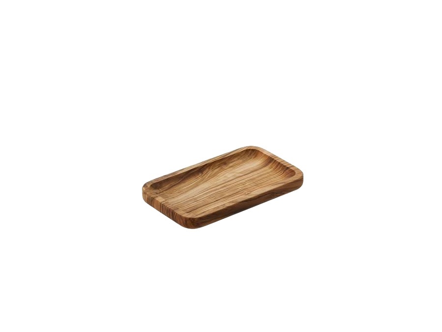 LEONE Vassoio in legno di ulivo - 20x12 cm