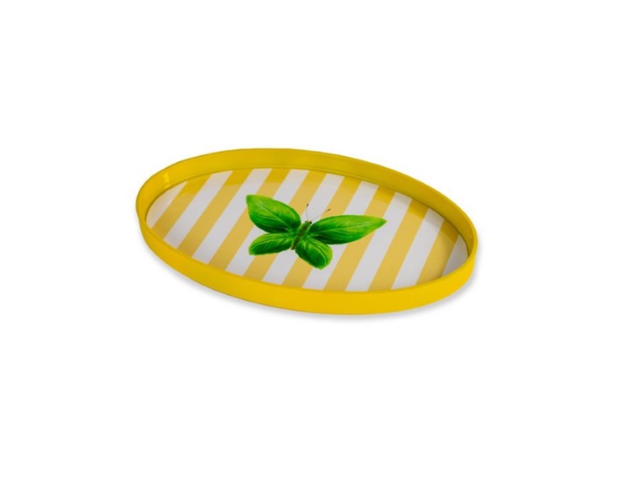 WD LIFESTYLE Vassoio ovale farfalla 28x17 cm