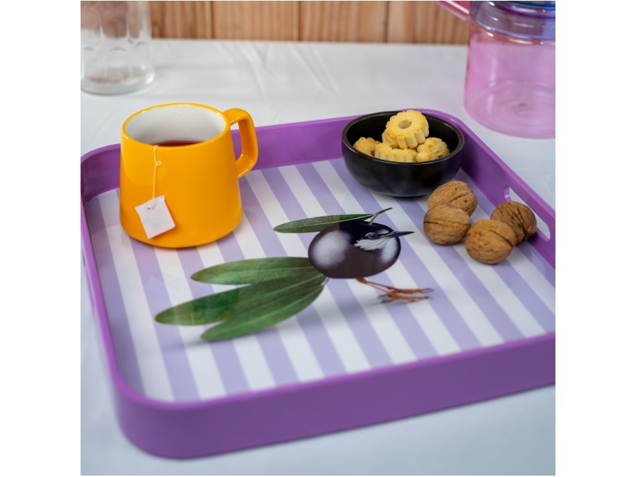 WD LIFESTYLE Vassoio quadrato oliva 34x34 cm