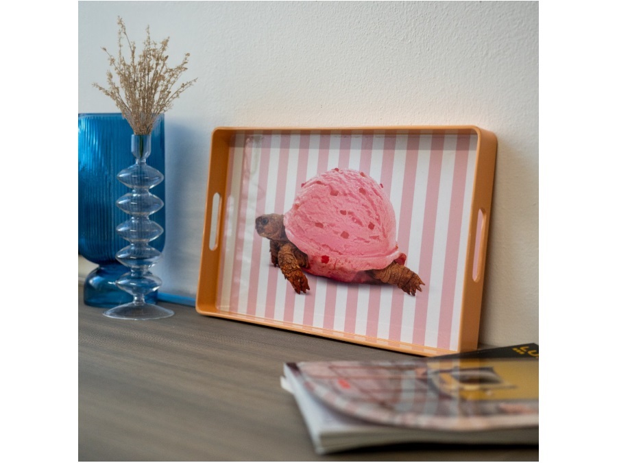 WD LIFESTYLE Vassoio rettangolare tartaruga 40x24 cm