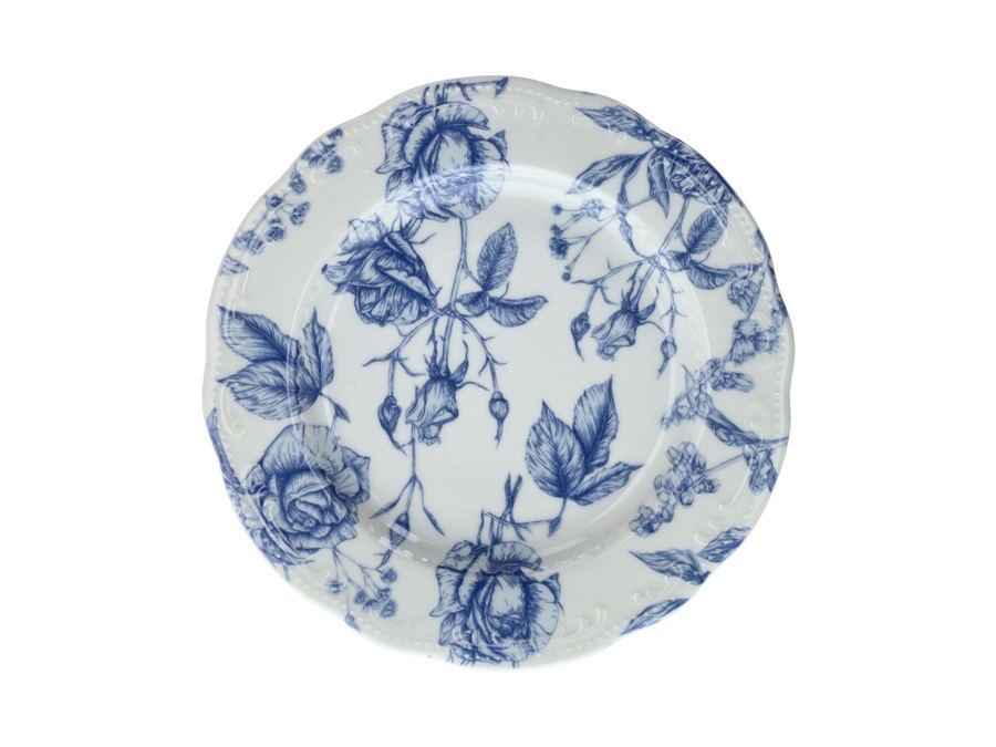 TOGNANA Vecchio vienna, piatto dessert Blu Roses in porcellana - 21,7 cm
