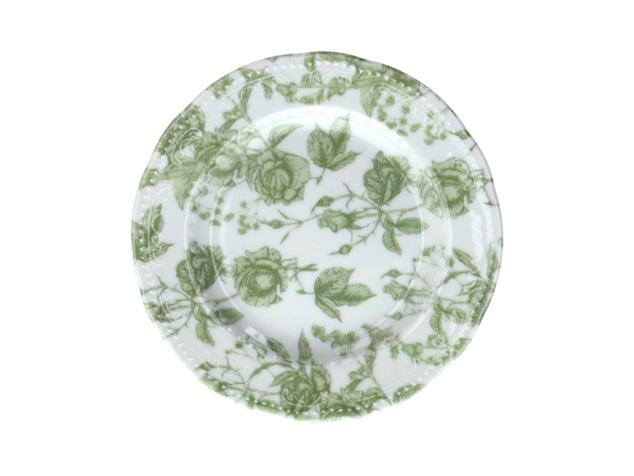 TOGNANA Vecchio vienna, piatto pane Green Roses in porcellana - 15,5 cm