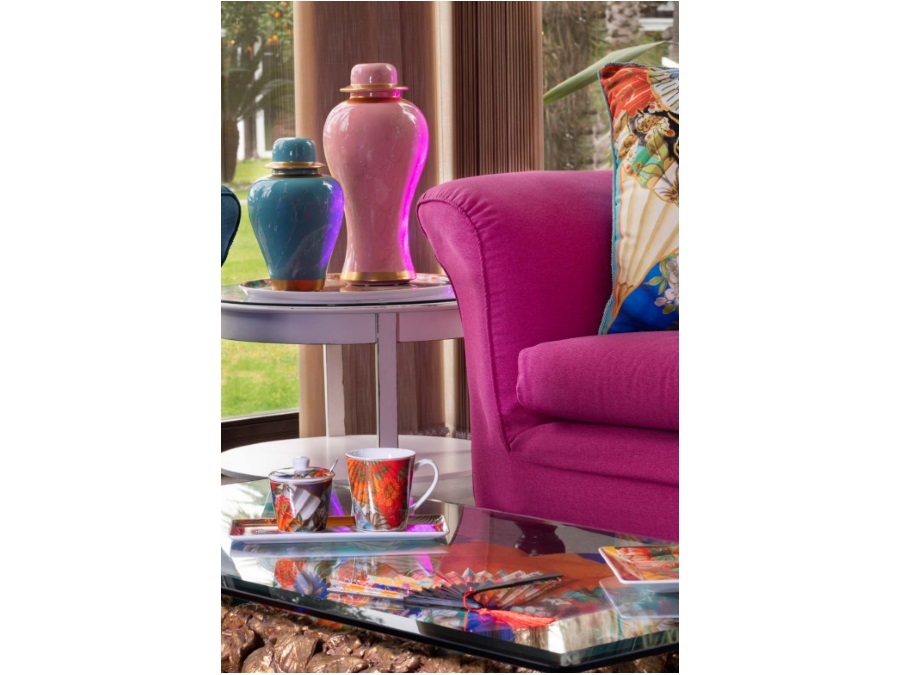 BACI MILANO ventagli - potiche rosa alta, h 48 cm