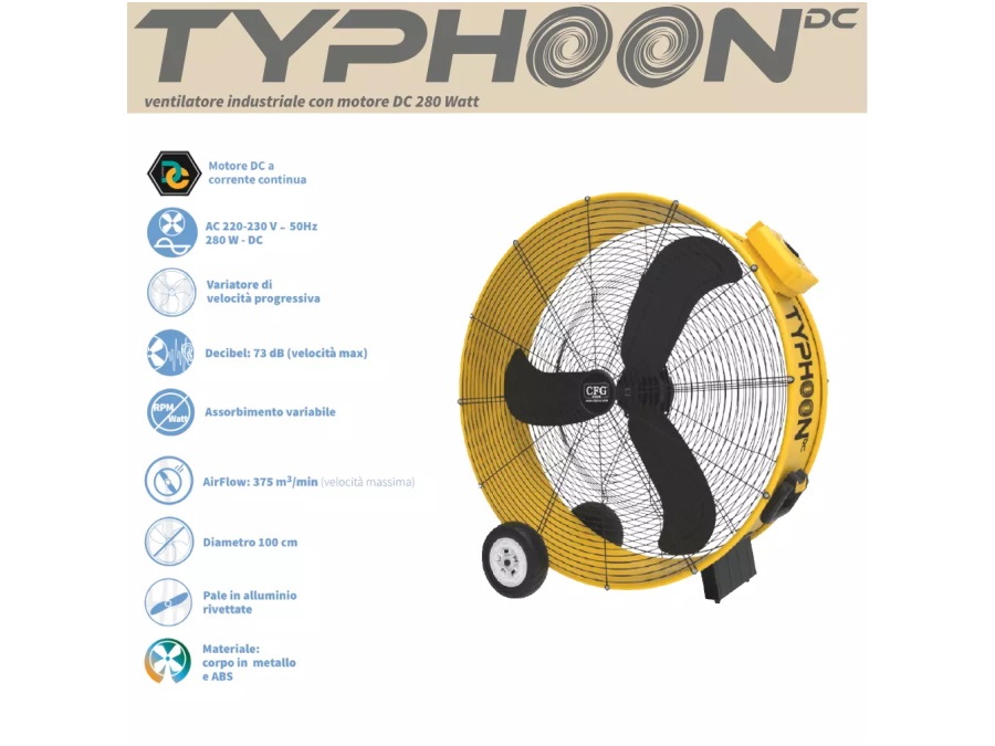 CFG S.P.A. Ventilatore Industriale con Ruote Typhoon ev128