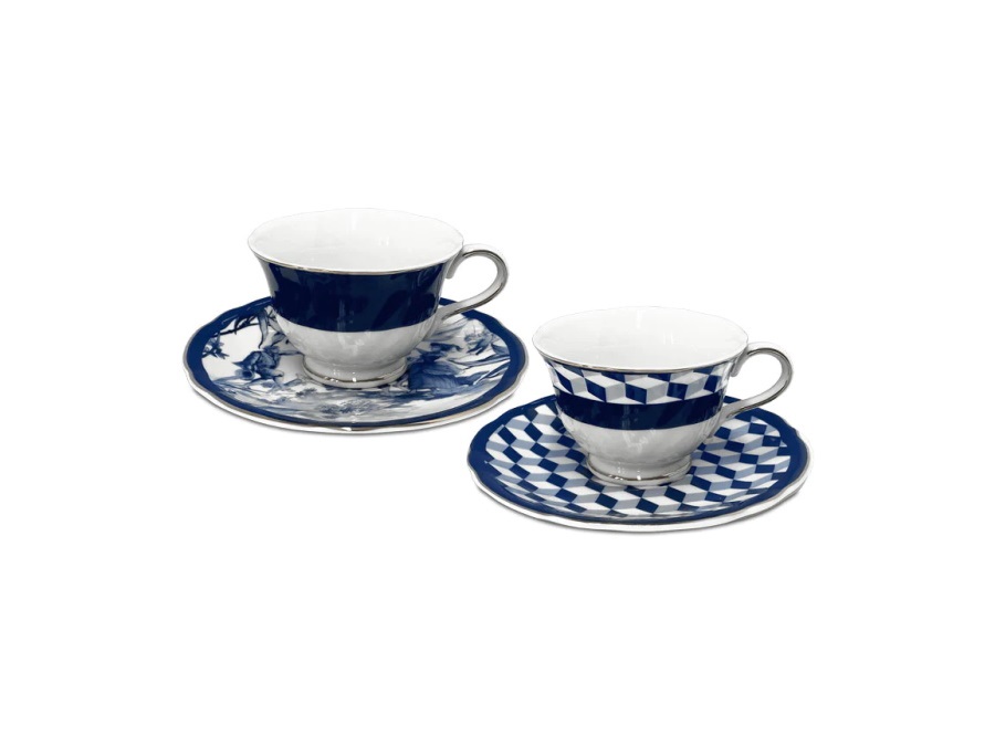 BACI MILANO versailles - set 2 tazze the con piattino, Ø9,5x6,3 cm