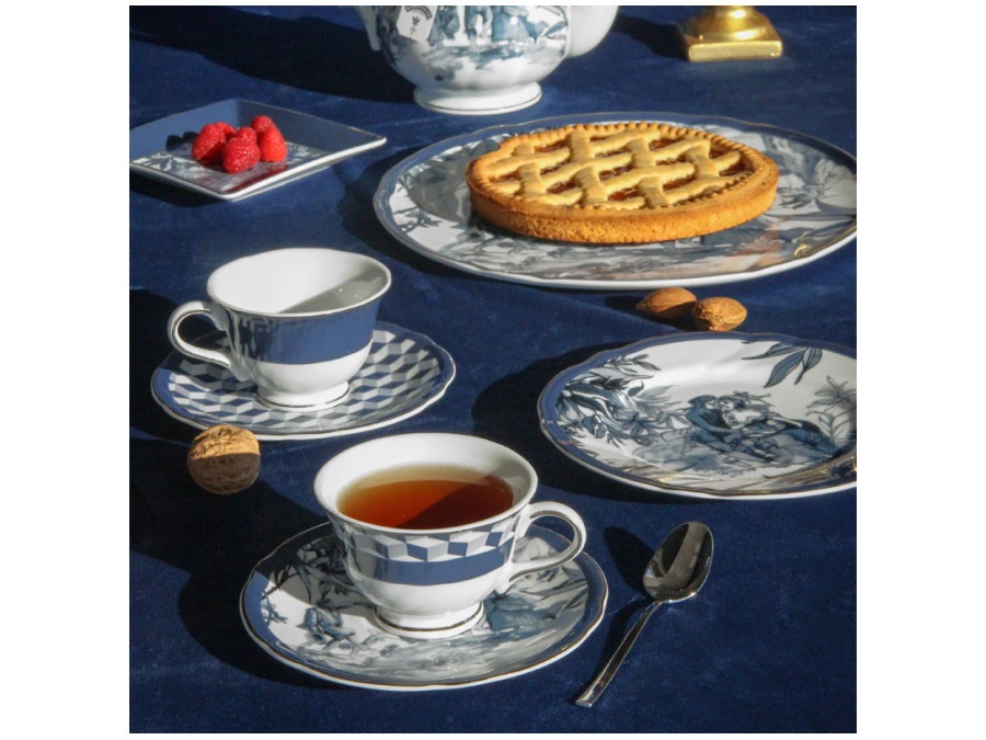 BACI MILANO versailles - set 2 tazze the con piattino, Ø9,5x6,3 cm