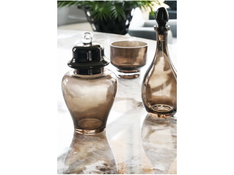 BACI MILANO Vesti la tavola (classic smoke) - Centrotavola in vetro Ø 16cm H 20cm