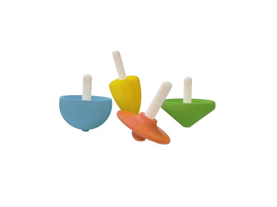 POPME Wooden toy, spinning tops
