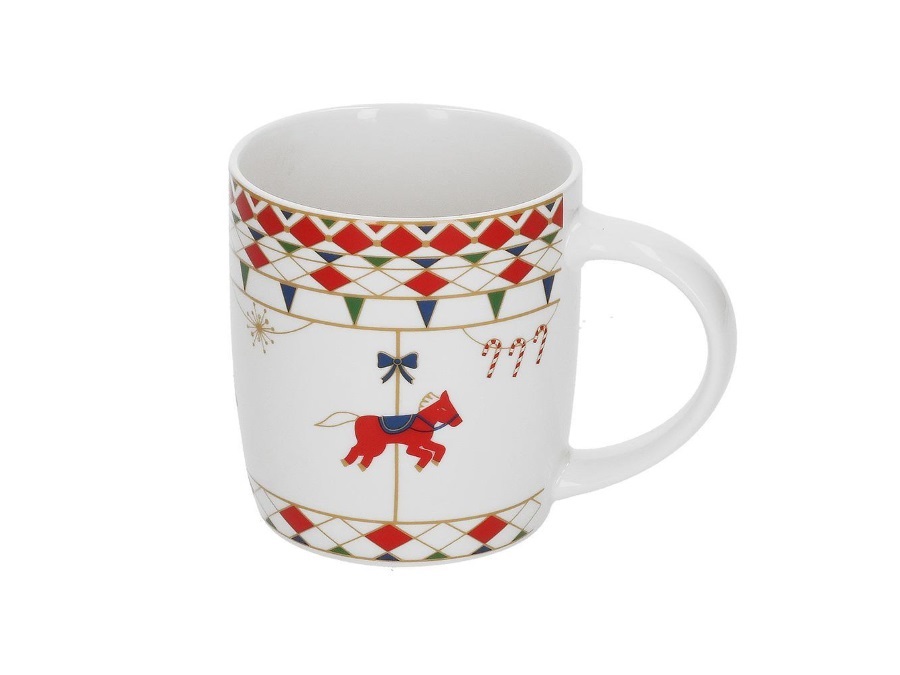 ROSE & TULIPANI Xmas carousel, mug in porcellana 370 cc