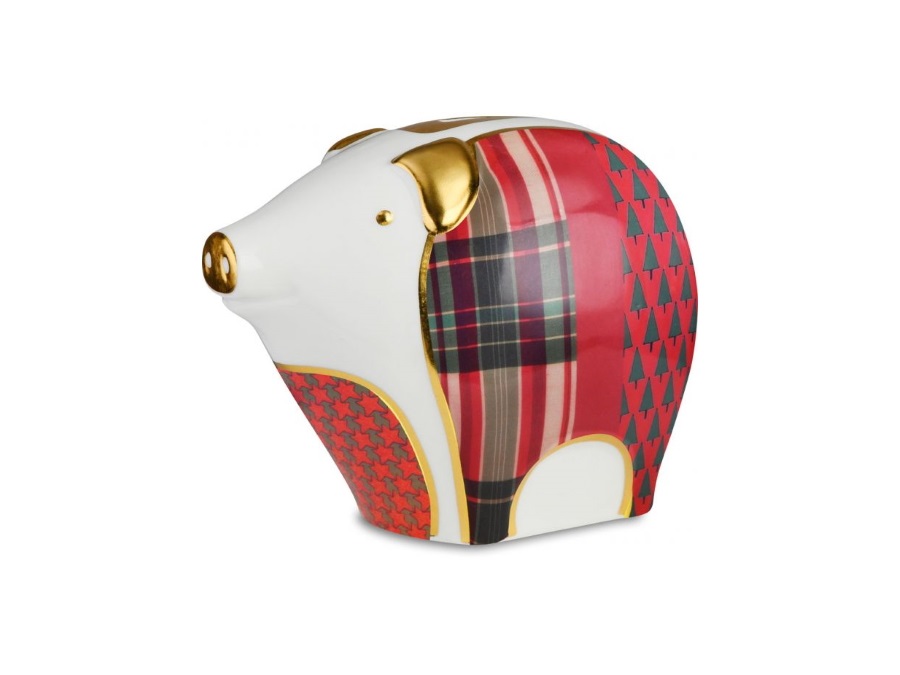 BACI MILANO xmas tartan - salvadanaio maialino