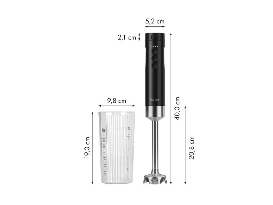 ZWILLING J.A.HENCKELS ITALIA Xtend, Frullatore a immersione senza filo, Starter set con batteria