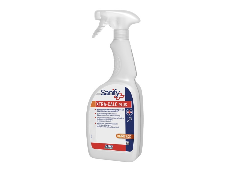 SUTTER PROFESSIONAL XTRA-CALC PLUS, Detergente disincrostante disinfettante per superfici dure 750 ml
