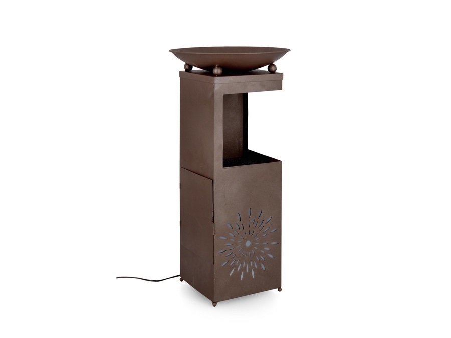 BIZZOTTO Yuki, fontana rettangolare con led, marrone, 40,5x40,5x78h cm