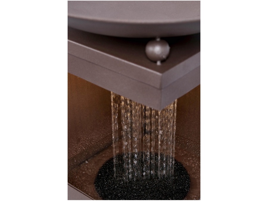 BIZZOTTO Yuki, fontana rettangolare con led, marrone, 40,5x40,5x78h cm