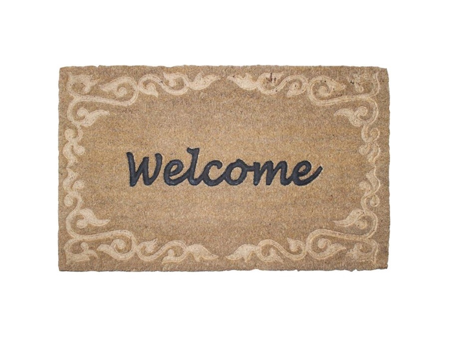 ESSCHERT DESIGN Zerbino in cocco con scritta Welcome a rilievo